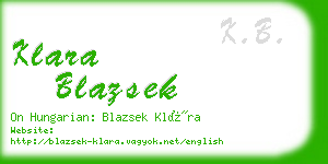 klara blazsek business card